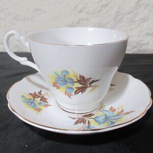 Royal Ascot Bone China Floral Tea Cup And Saucer - Gold Trim - Made In England